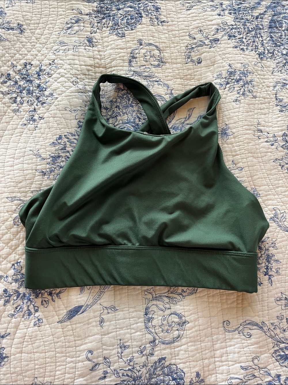 Fabletics Small High Neck Sports Bra- Dark Green